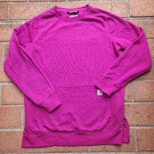 Womens Magenta carhartt force relaxed fit pullover. Size: M